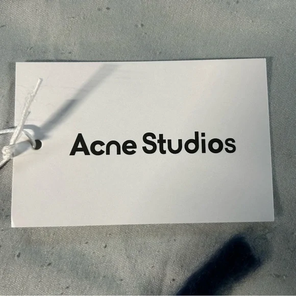 Acne Studios Blue and Gray Fringed Scarf - Picture 3 of 5